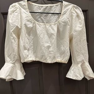 Trachten Bluse white small cropped perfect for dirndl or lederhosen